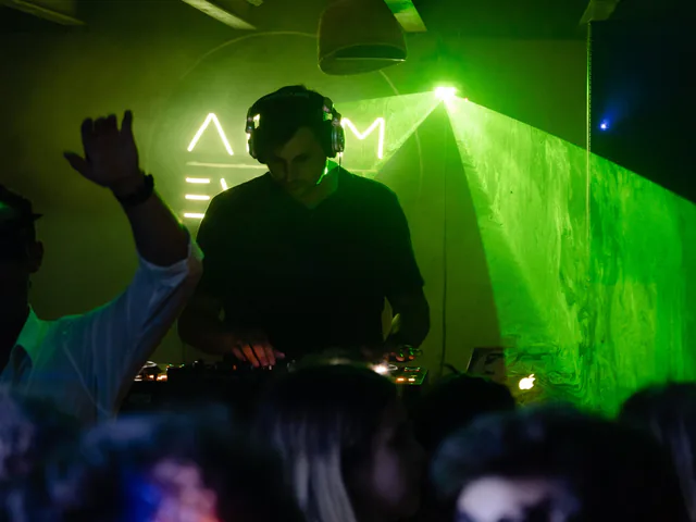 DJ aux platines pendant une soirée